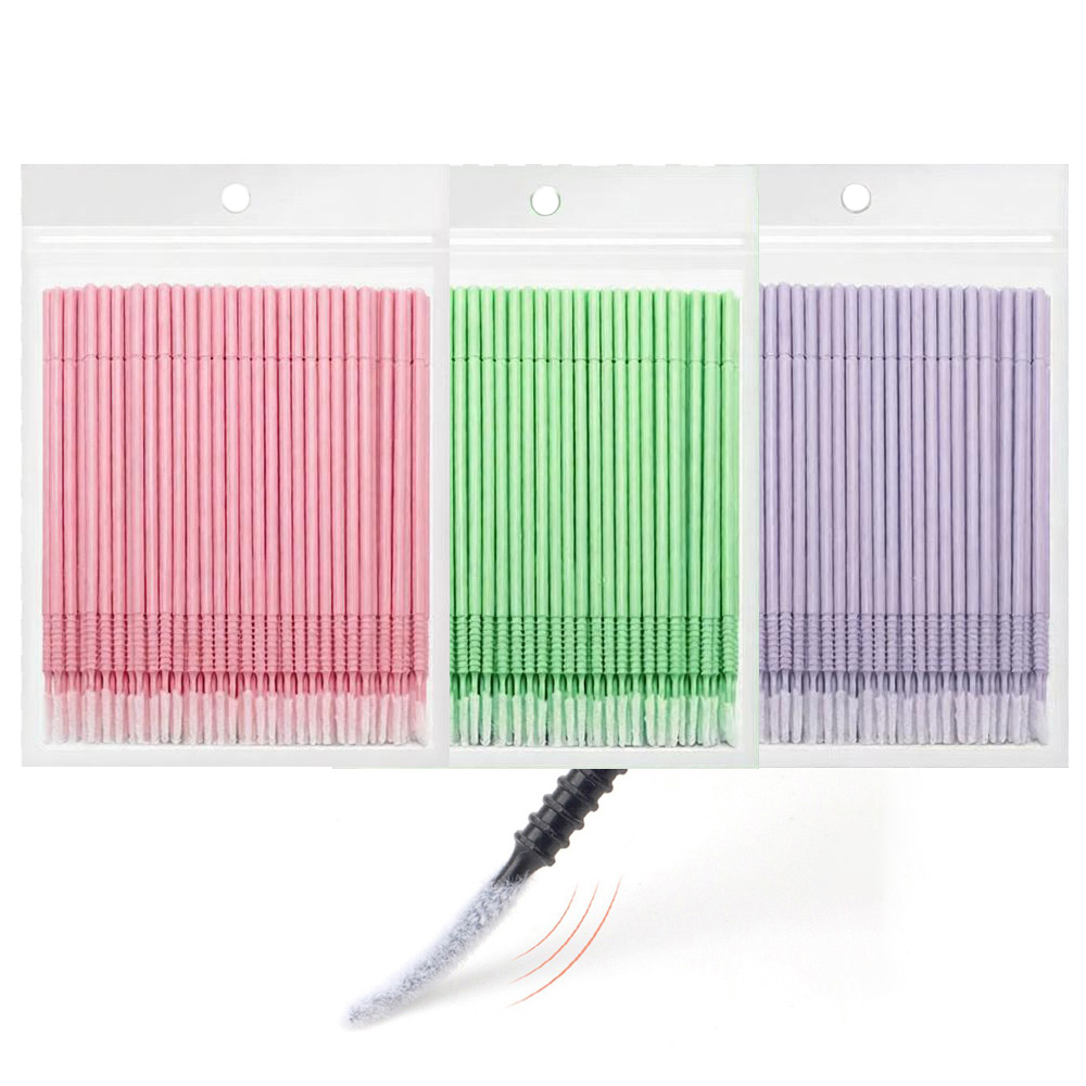 Eyelash Extension With Glue - 500 szt. Patyczków do czyszczenia rzęs,