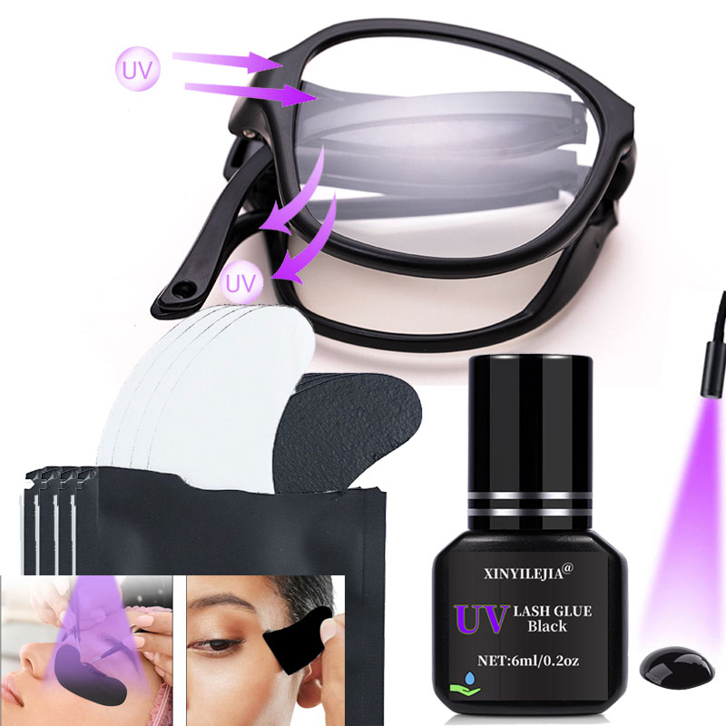 Eyelash Extension With Glasses - Okulary chroniące przed promieniowaniem UV Klej