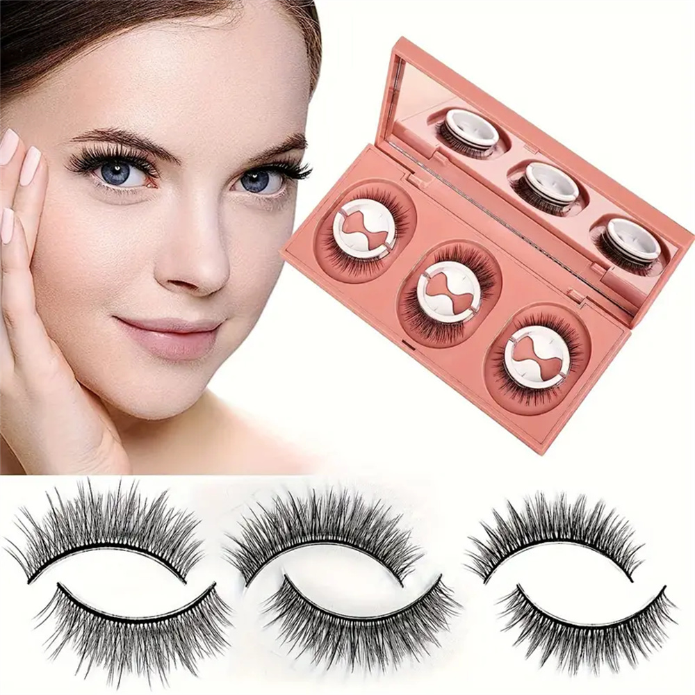 Sensitive Lash Glue - 3 pary sztucznych rzęs wielokrotnego użytku,
